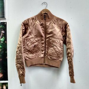 bebe Bronze Gold Jacket Women's Size M Pockets Zip